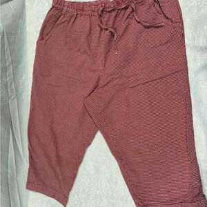 Bobbie Brooks Red Checkered Capri Pants size 16w